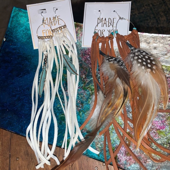 Customizable Fringe and Feather earrings - Picture 4 of 7